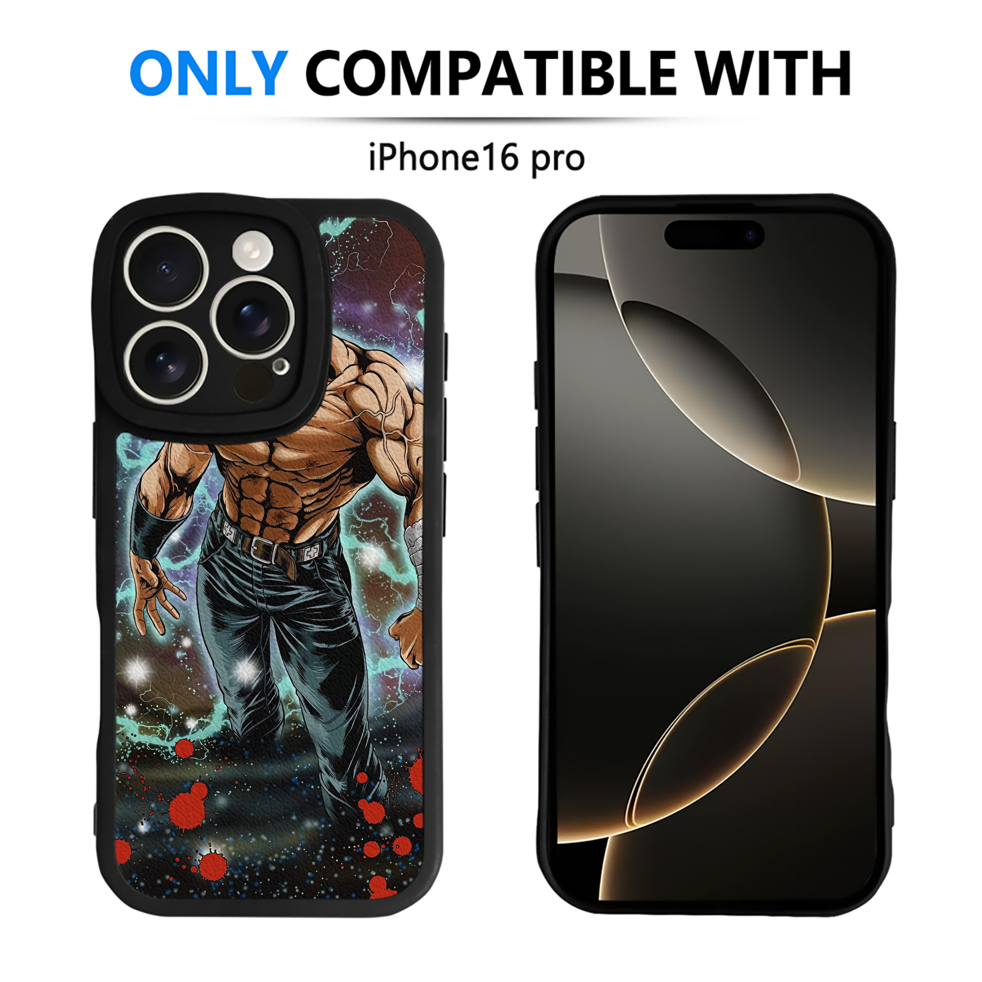 （画像用） 北斗の拳 Fist of the North Star 【iPhone 16シリーズ対応】シリコンスマホケース（レザー調） 材質：シリコン
